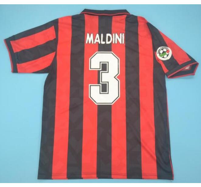 1993-94 AC Milan Retro Home Kit Soccer Jersey #3 MALDINI